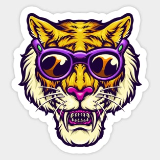 purple fans tiger Sticker